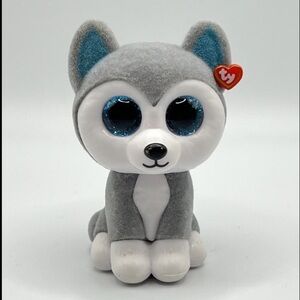 TY Mini Boos Slush Siberian Husky Collectible Figure Flocked Non-Plush 2.5" S1